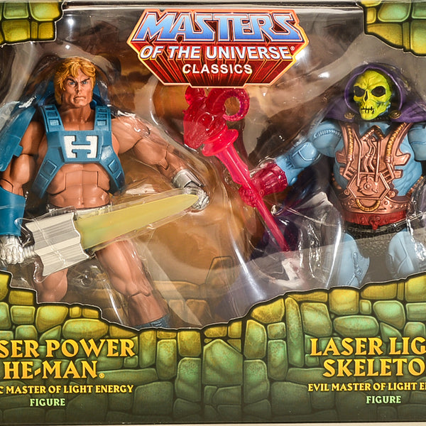 2015 Masters of the Universe Classics Club Eternia Laser Power He-Man & Laser Light Skeletor Action Figure Box Set