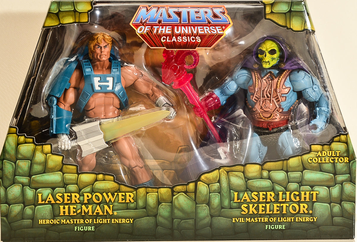 2015 Masters of the Universe Classics Club Eternia Laser Power He-Man & Laser Light Skeletor Action Figure Box Set