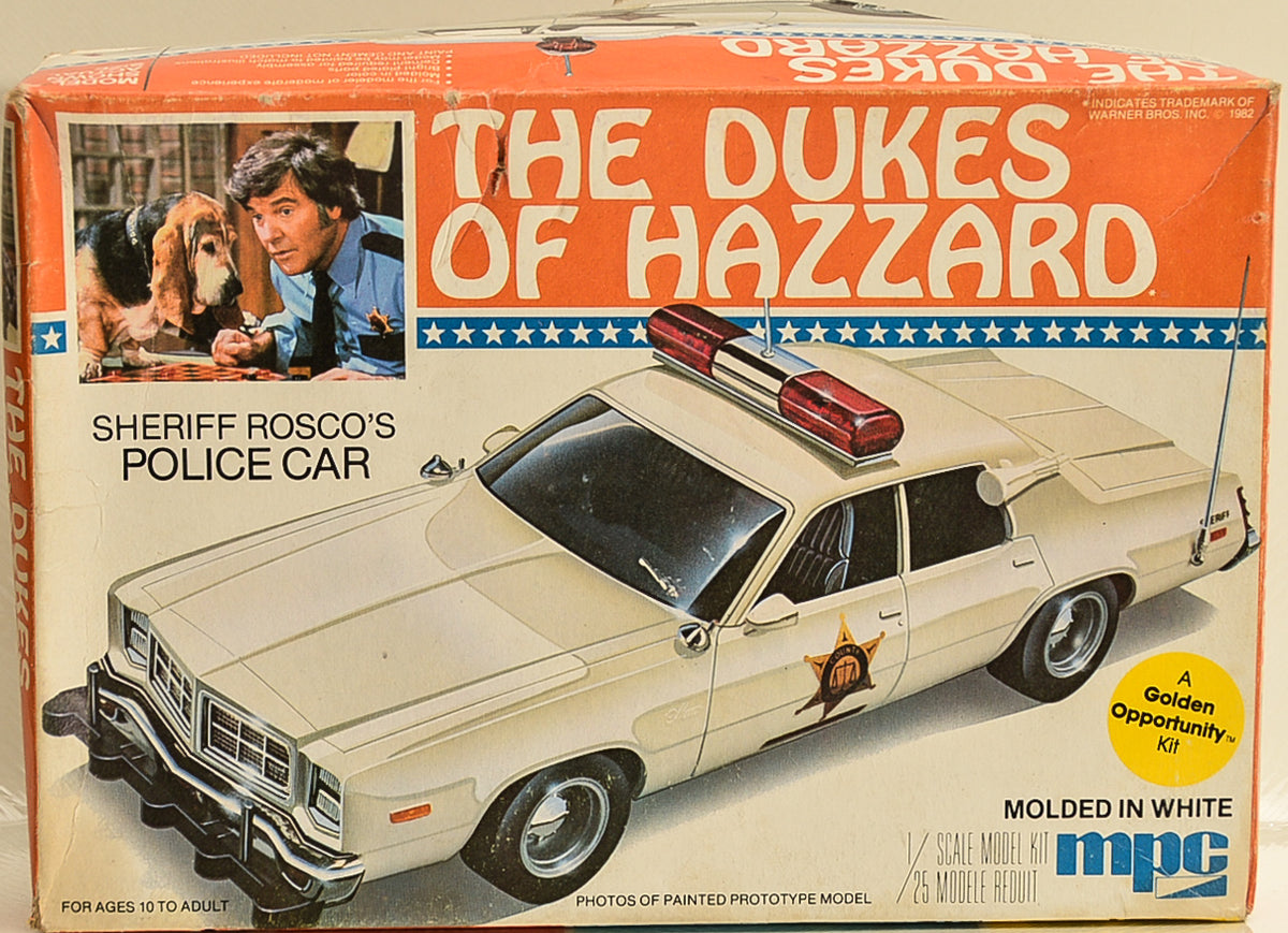 1982 MPC The Dukes of Hazzard Sheriff Rosco's Police Car Plastic Model Kit 1:25 Scale