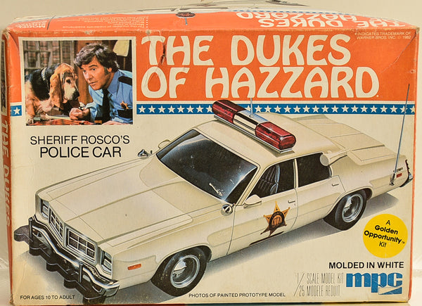 1982 MPC The Dukes of Hazzard Sheriff Rosco's Police Car Plastic Model Kit 1:25 Scale