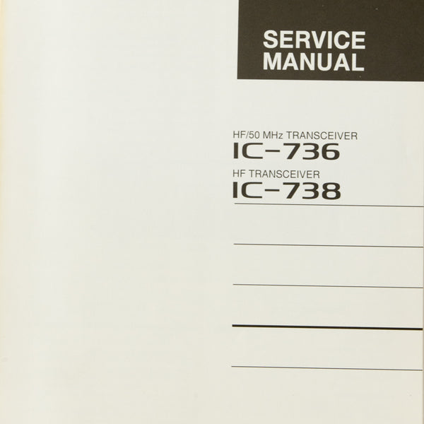 Icom IC-736 / 738 Amateur Radio Service Manual