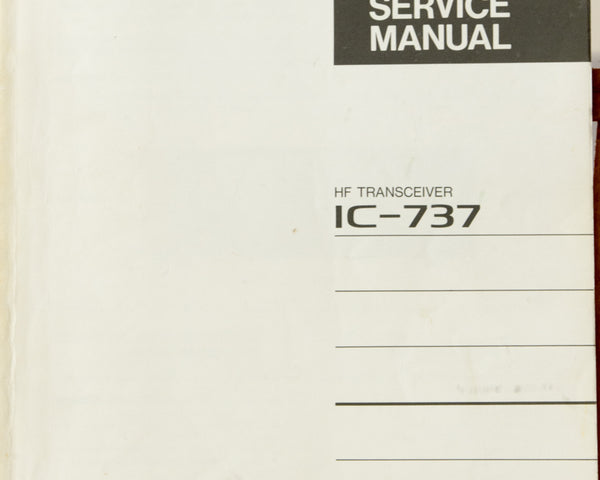 Icom IC-737 Amateur Radio Service Manual