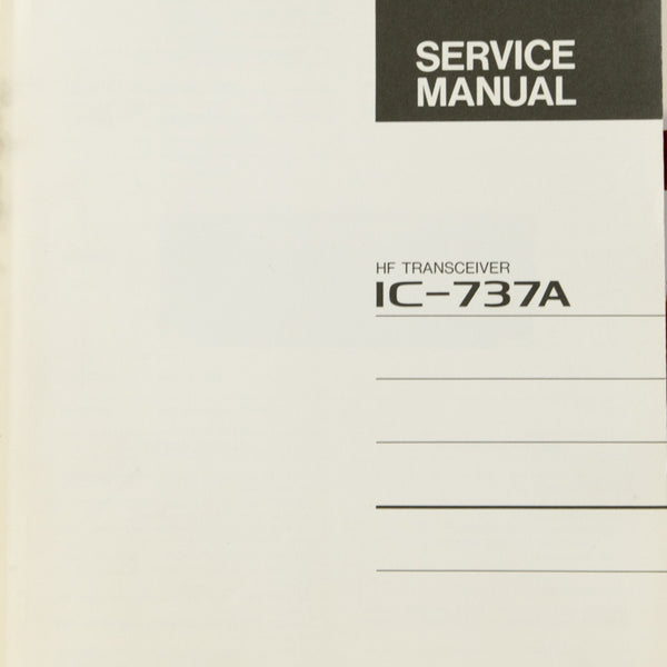 Icom IC-737A Amateur Radio Service Manual