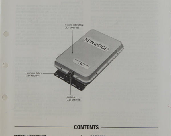 Kenwood KAT-1 Amateur Radio Antenna Tuner Service Manual
