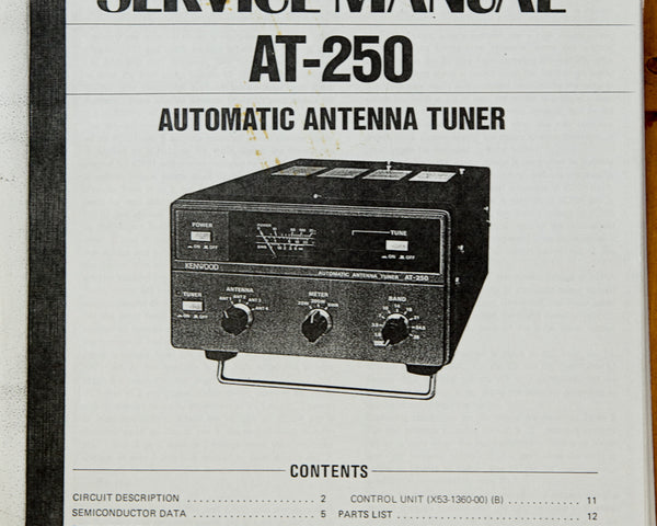 Kenwood AT-250 Amateur Radio Antenna Tuner Service Manual