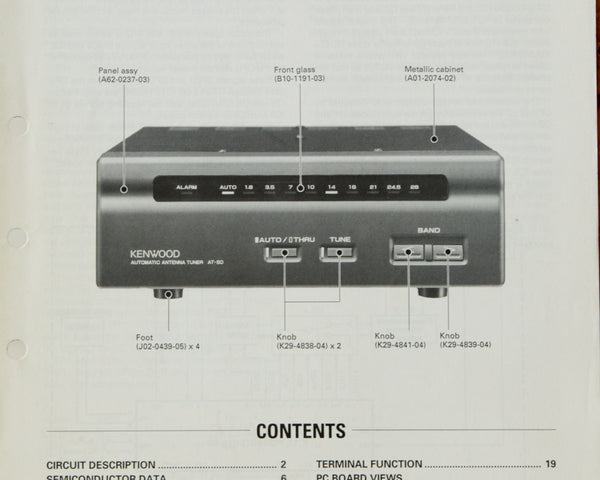 Kenwood AT-50 Amateur Radio Antenna Tuner Service Manual