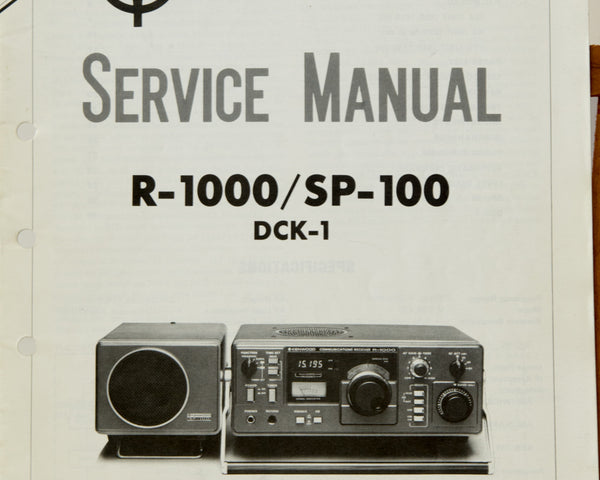 Kenwood R-1000 Shortwave / Amateur Radio Service Manual