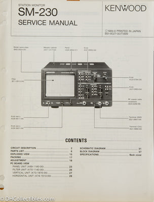 Kenwood SM-230 Station Monitor Service Manual