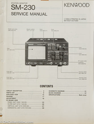 Kenwood SM-230 Station Monitor Service Manual