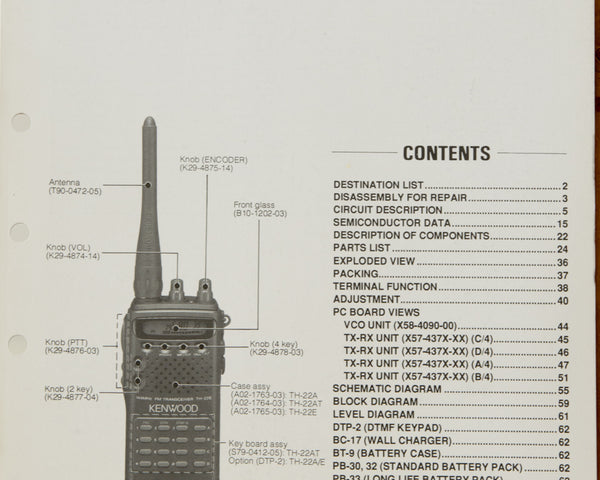 Kenwood TH-22 A/E Amateur Radio Service Manual