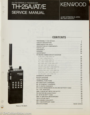 Kenwood TH-25 A/E Amateur Radio Service Manual
