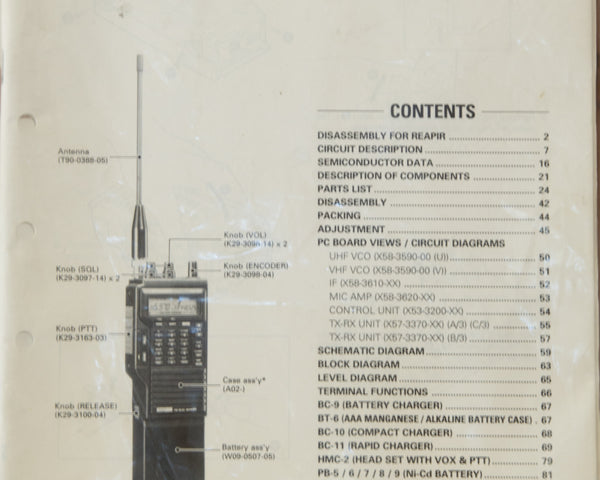 Kenwood TH-75A/E Amateur Radio Service Manual