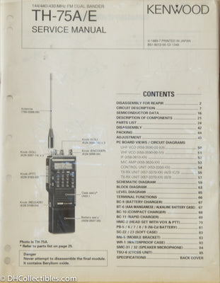 Kenwood TH-75A/E Amateur Radio Service Manual