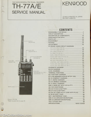 Kenwood TH-77 A/E Amateur Radio Service Manual