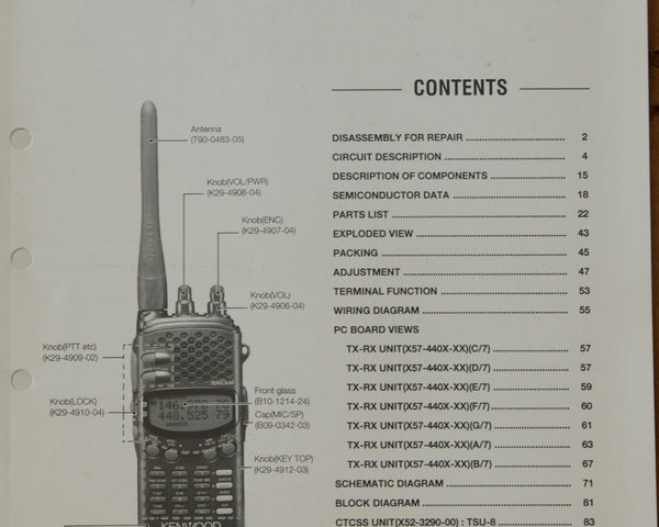 Kenwood TH-79 A/E Amateur Radio Service Manual