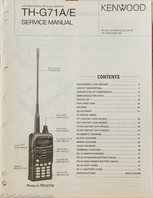 Kenwood TH-G71A Amateur Radio Service Manual