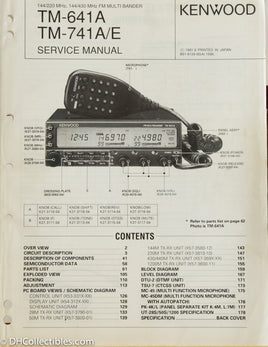 Kenwood TM-641 / TM-741 A/E Amateur Radio Service Manual