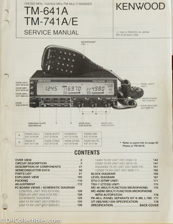 Kenwood TM-641 / TM-741 A/E Amateur Radio Service Manual