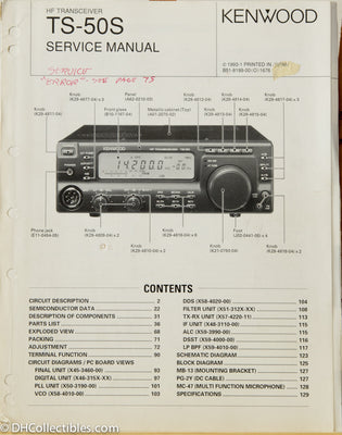Kenwood TS-50S Amateur Radio Service Manual