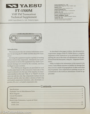 Yaesu FT-1500M Amateur Radio Service Manual
