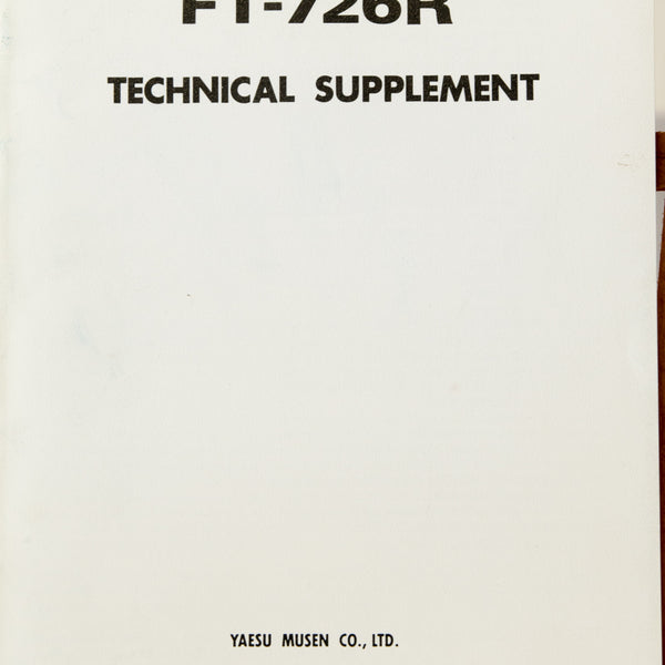 Yaesu FT-726R Amateur Radio Service Manual