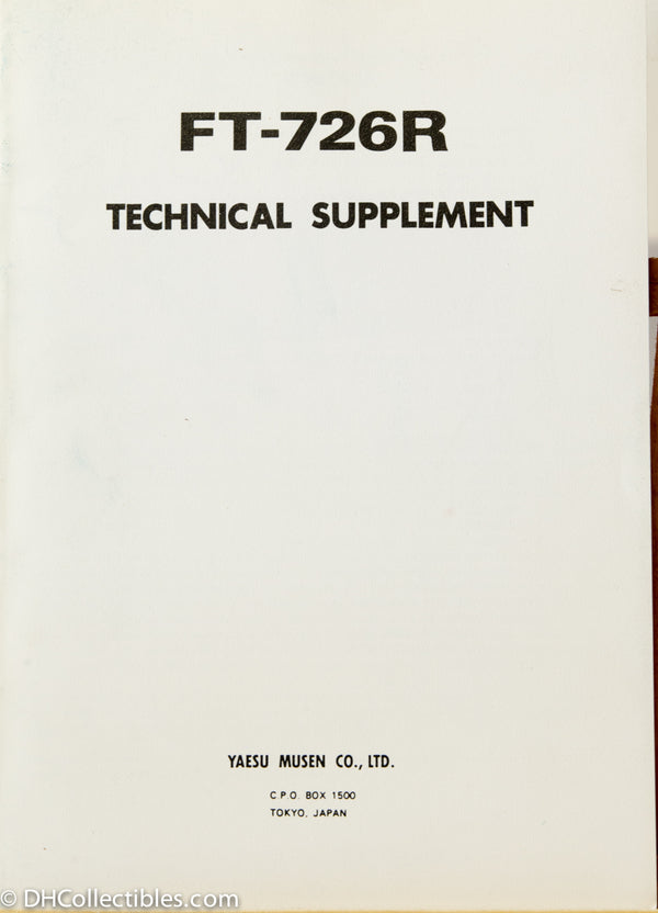 Yaesu FT-726R Amateur Radio Service Manual