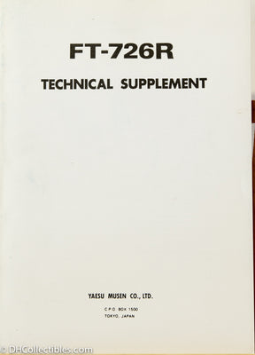 Yaesu FT-726R Amateur Radio Service Manual