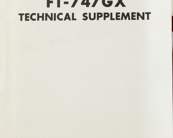 Yaesu FT-747GX Amateur Radio Service Manual