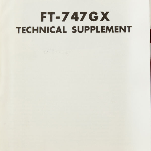 Yaesu FT-747GX Amateur Radio Service Manual