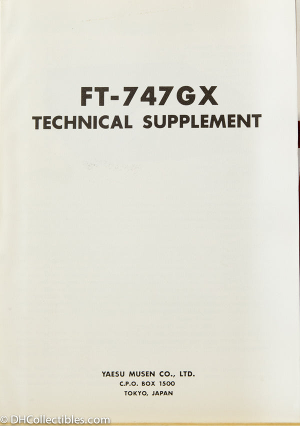 Yaesu FT-747GX Amateur Radio Service Manual