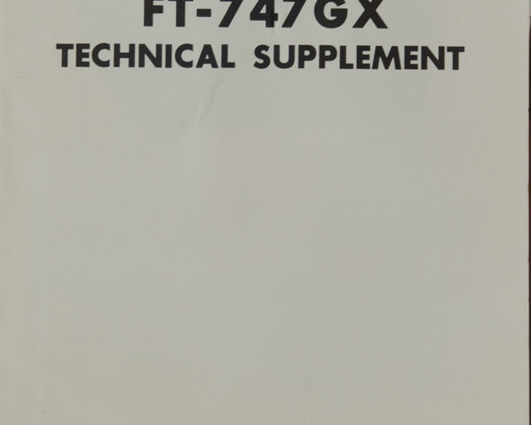 Yaesu FT-747GX Service Manual