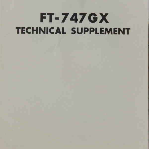 Yaesu FT-747GX Service Manual