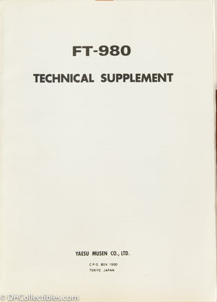 Yaesu FT-980 Amateur Radio Service Manual