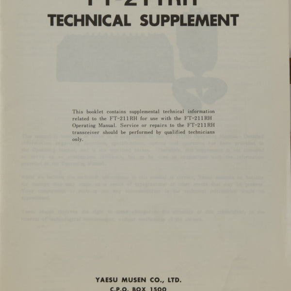 Yaesu FT-211RH Service Manual
