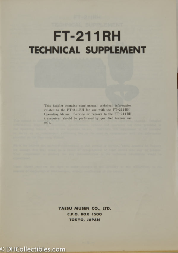 Yaesu FT-211RH Service Manual