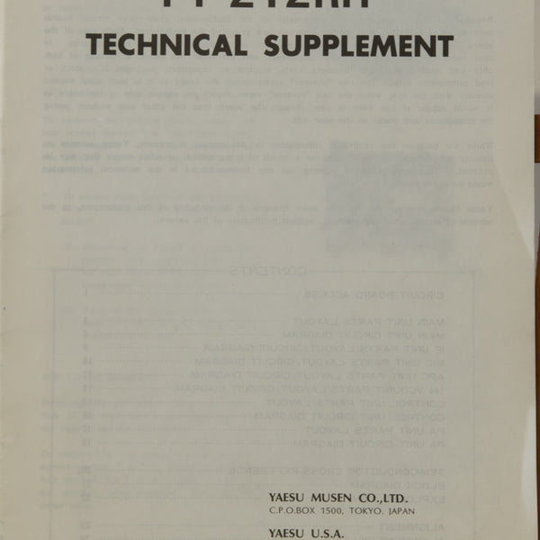 Yaesu FT-212RH Service Manual