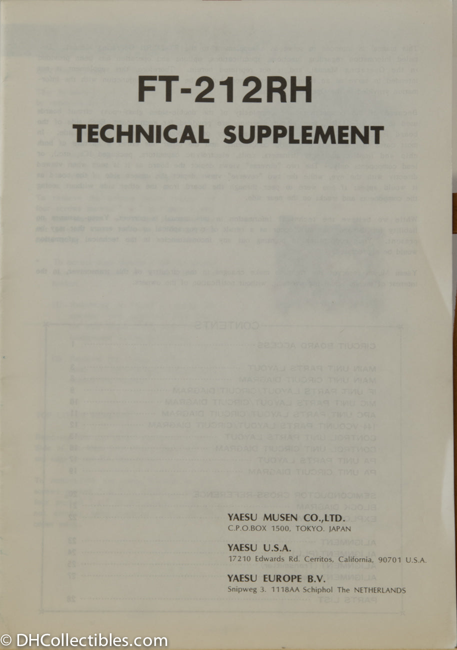 Yaesu FT-212RH Service Manual