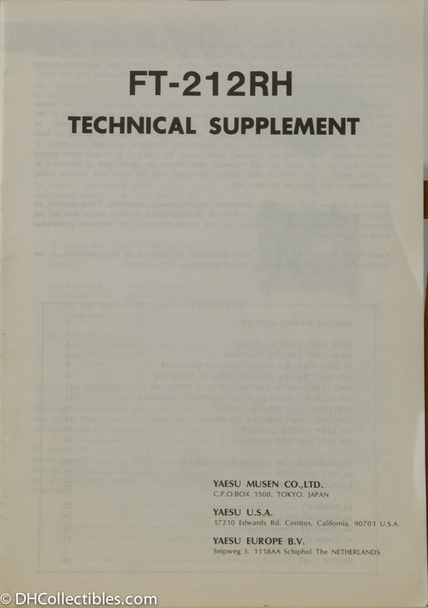 Yaesu FT-212RH Service Manual
