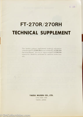 Yaesu FT-270R / 270RH  Service Manual