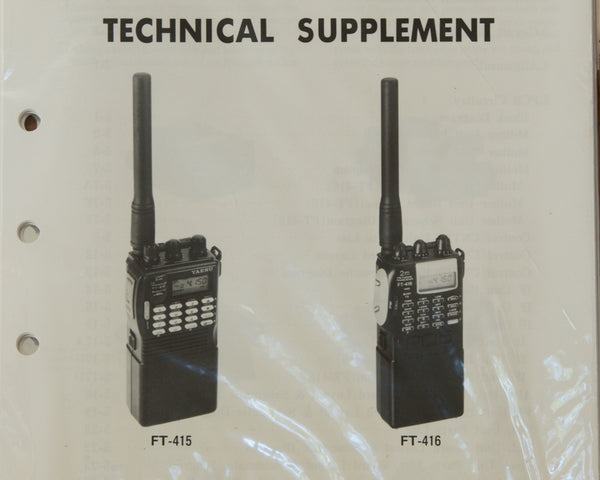 Yaesu FT-415 / FT-416 Service Manual