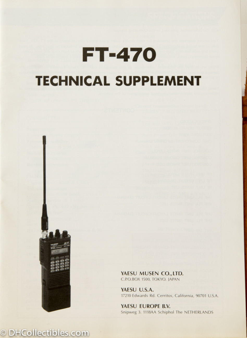 Yaesu FT-470 Service Manual