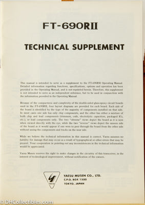 Yaesu FT-690RII Service Manual