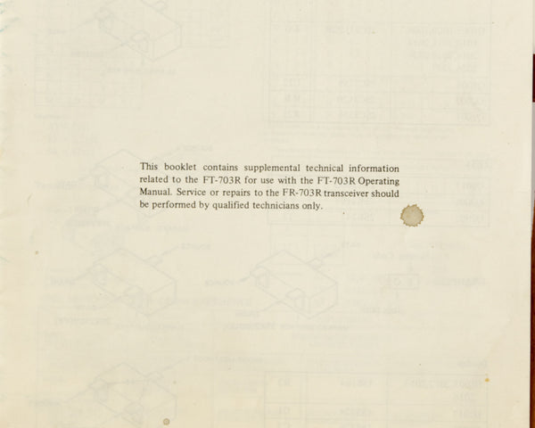 Yaesu FT-703r Service Manual