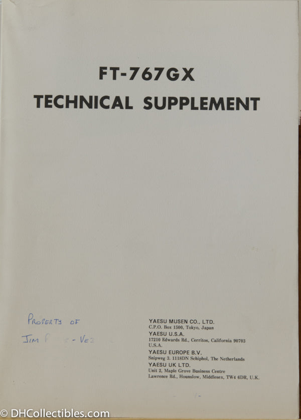 Yaesu FT-767GX Service Manual