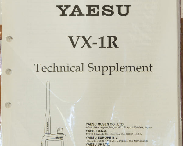 Yaesu VX1R Amateur Radio Service Manual