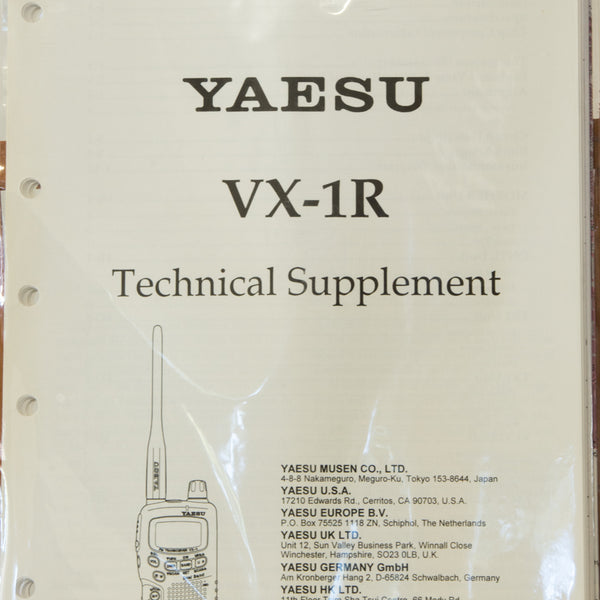 Yaesu VX1R Amateur Radio Service Manual