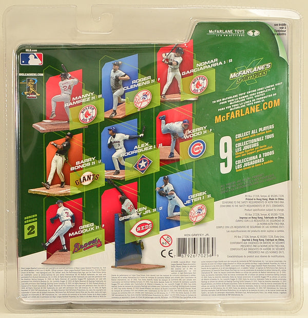 McFarlane Toys 2002 Series 2 Ken Griffey Jr Cincinnati Reds  in Grey Uniform Action Figure