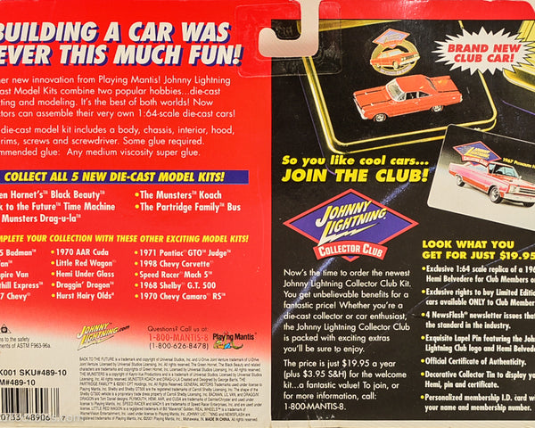 2001 Johnny Lightning Back to the Future Time Machine Die Cast Model Kit 1:64
