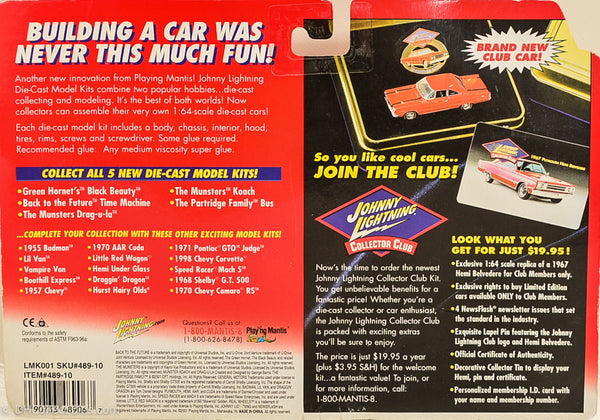 2001 Johnny Lightning Back to the Future Time Machine Die Cast Model Kit 1:64