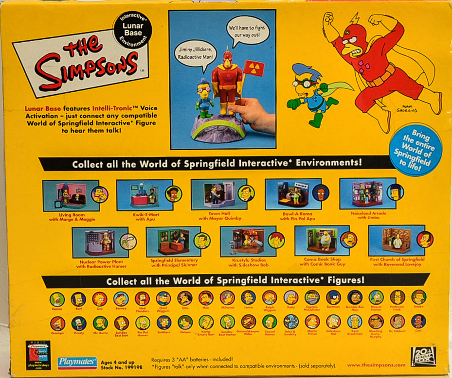 Playmates - The Simpsons - Interactive Lunar Base with Milhouse & Rainier Wolfcastle - Action Figure
